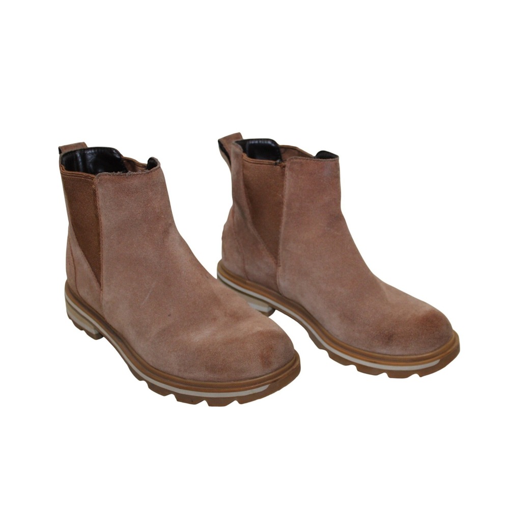 Sorel Lennox Chelsea Boots Women 8.5 Brown Good Waterproof Suede NL4407-242
